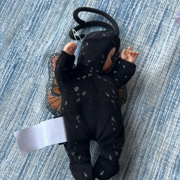 VINTAGE 1997 ANNE GEDDES DOLL 9” ORANGE WINGED BLACK BABY BUTTERFLY OPENED EYES - Picture 3 of 5